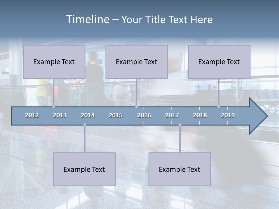 A Blurry Photo Of People Waiting At An Airport PowerPoint Template