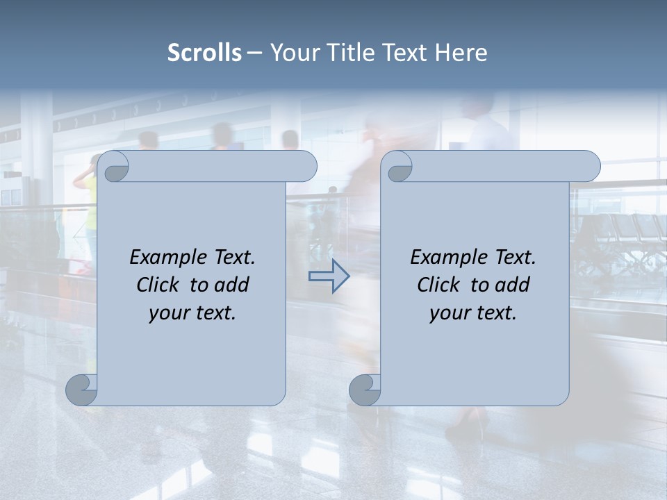 A Blurry Photo Of People Waiting At An Airport PowerPoint Template