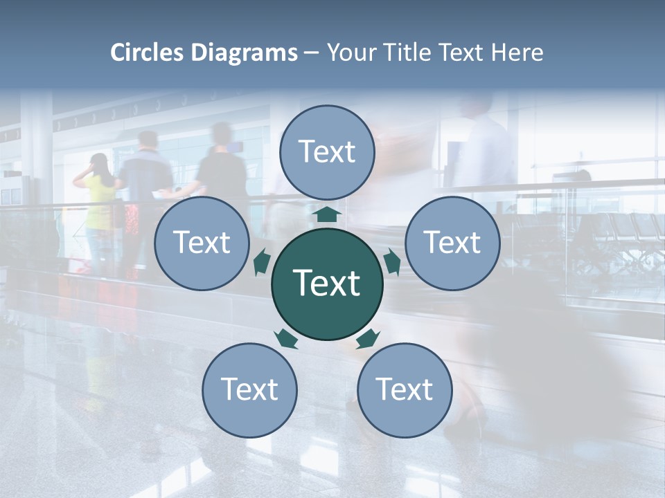 A Blurry Photo Of People Waiting At An Airport PowerPoint Template
