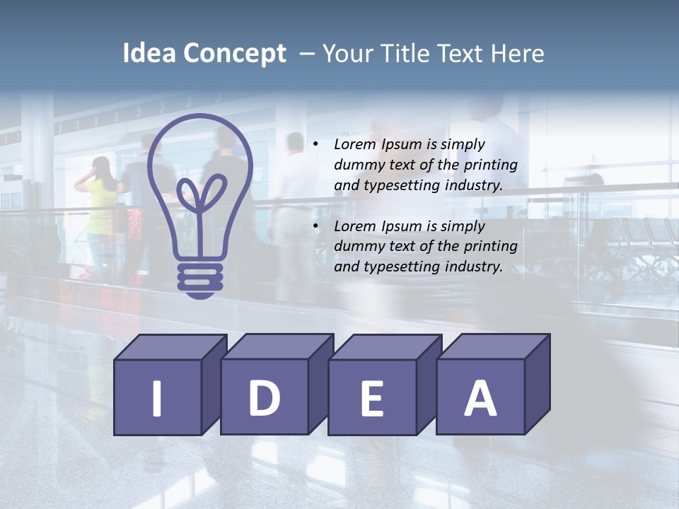 A Blurry Photo Of People Waiting At An Airport PowerPoint Template