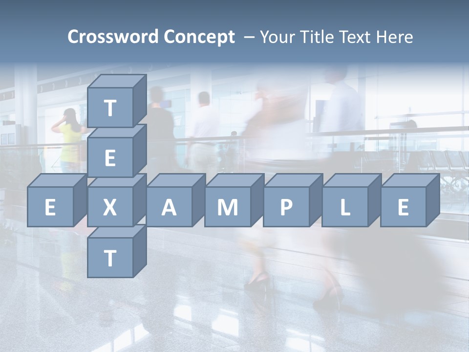 A Blurry Photo Of People Waiting At An Airport PowerPoint Template