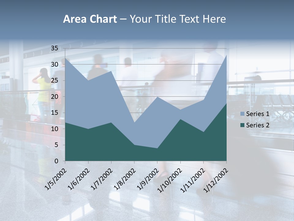 A Blurry Photo Of People Waiting At An Airport PowerPoint Template