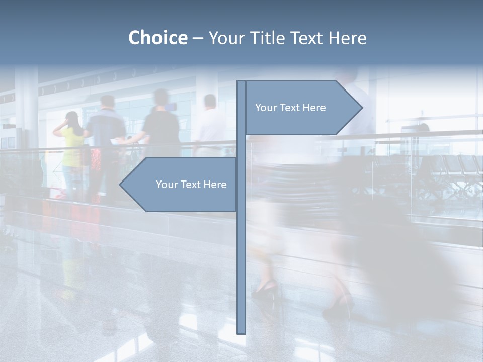 A Blurry Photo Of People Waiting At An Airport PowerPoint Template