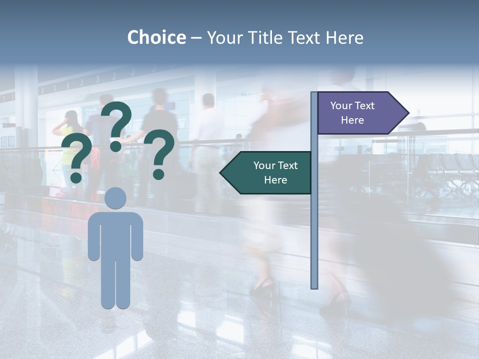 A Blurry Photo Of People Waiting At An Airport PowerPoint Template