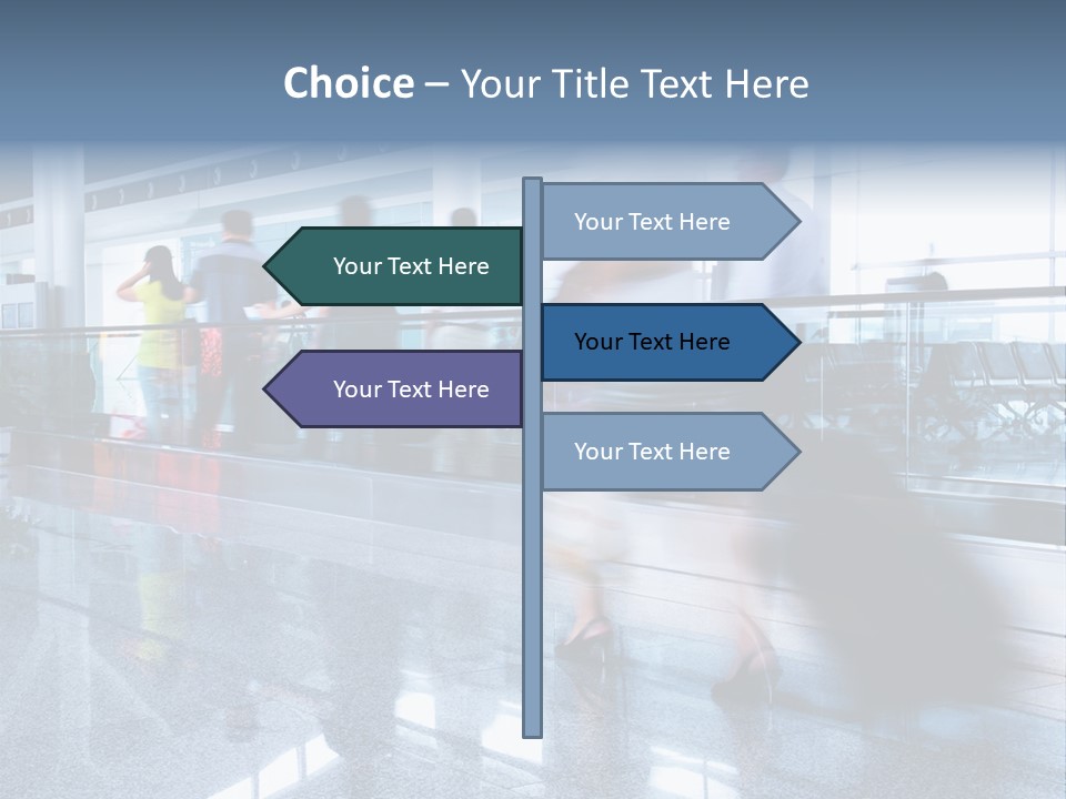 A Blurry Photo Of People Waiting At An Airport PowerPoint Template