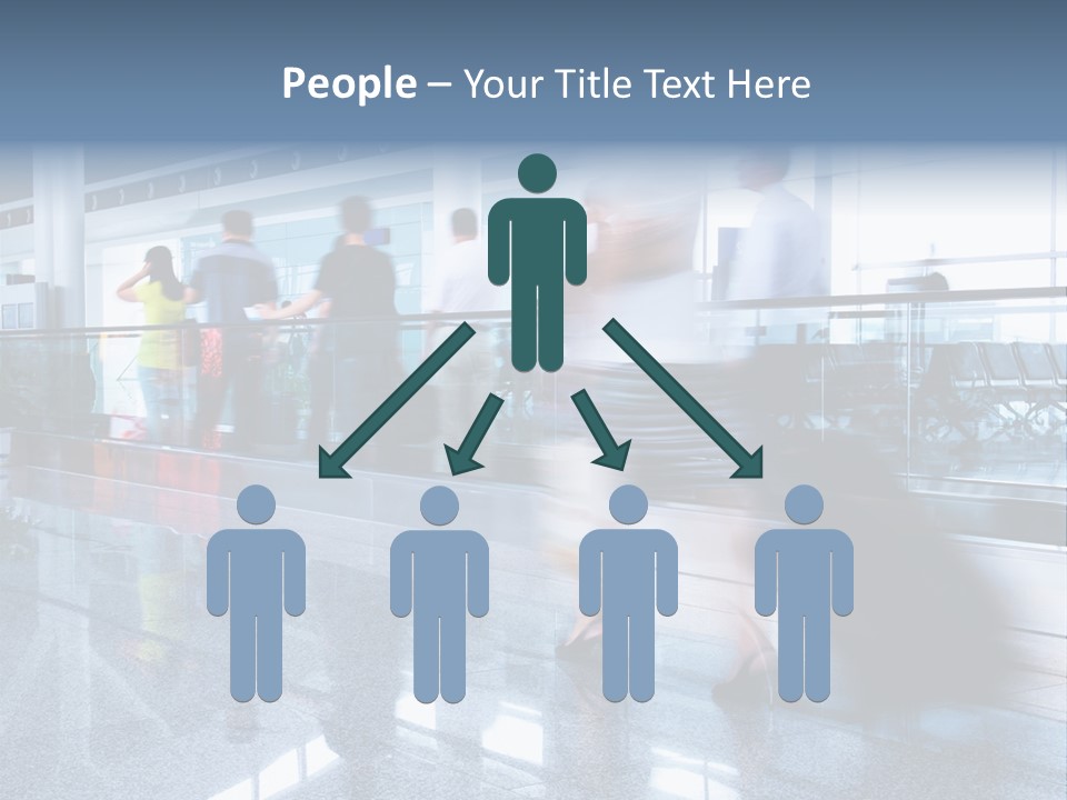 A Blurry Photo Of People Waiting At An Airport PowerPoint Template