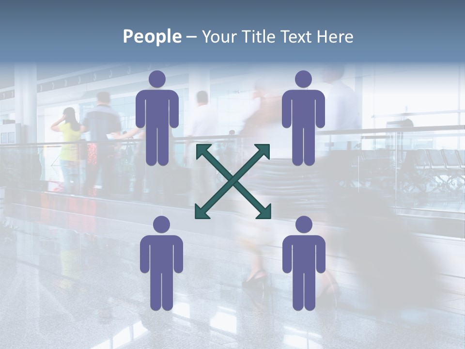 A Blurry Photo Of People Waiting At An Airport PowerPoint Template