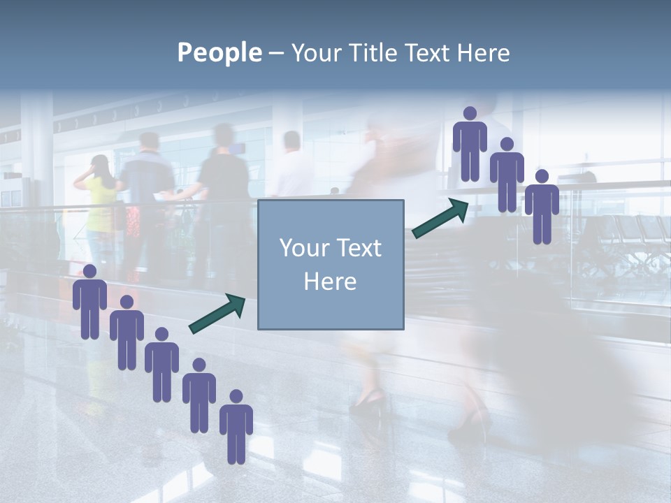 A Blurry Photo Of People Waiting At An Airport PowerPoint Template