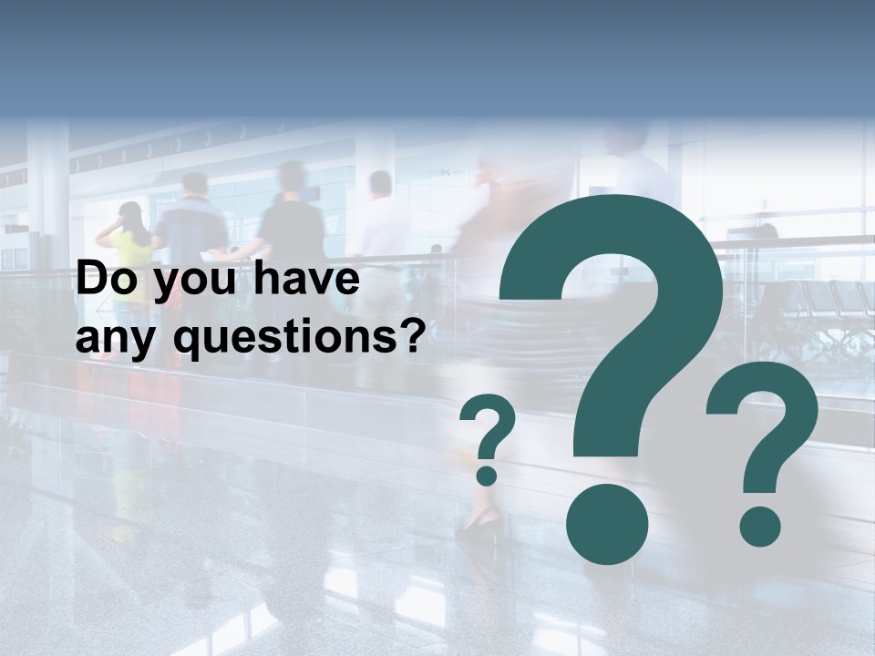 A Blurry Photo Of People Waiting At An Airport PowerPoint Template