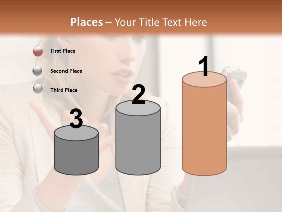 A Woman Sitting At A Table Using A Laptop Computer PowerPoint Template