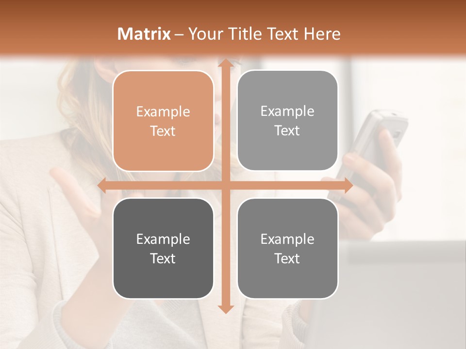 A Woman Sitting At A Table Using A Laptop Computer PowerPoint Template
