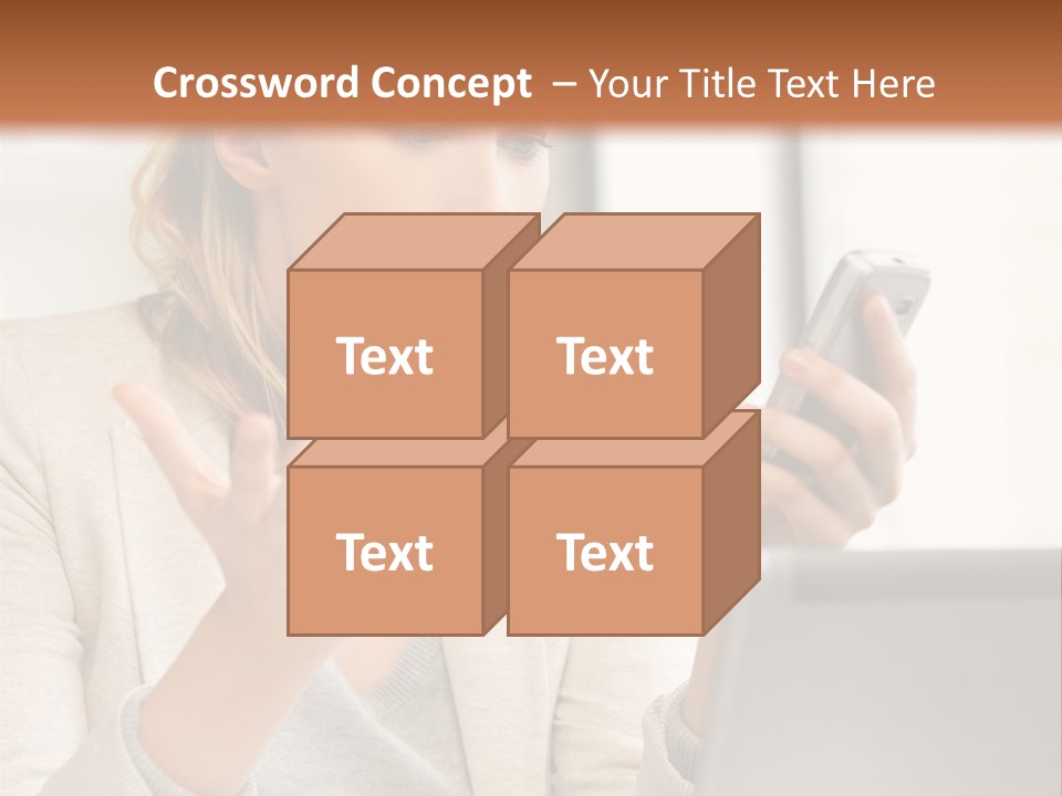 A Woman Sitting At A Table Using A Laptop Computer PowerPoint Template