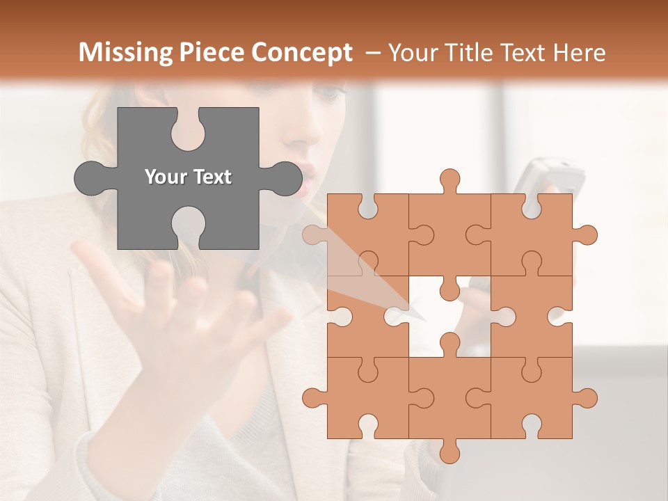 A Woman Sitting At A Table Using A Laptop Computer PowerPoint Template