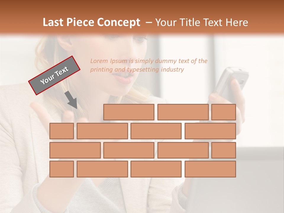 A Woman Sitting At A Table Using A Laptop Computer PowerPoint Template