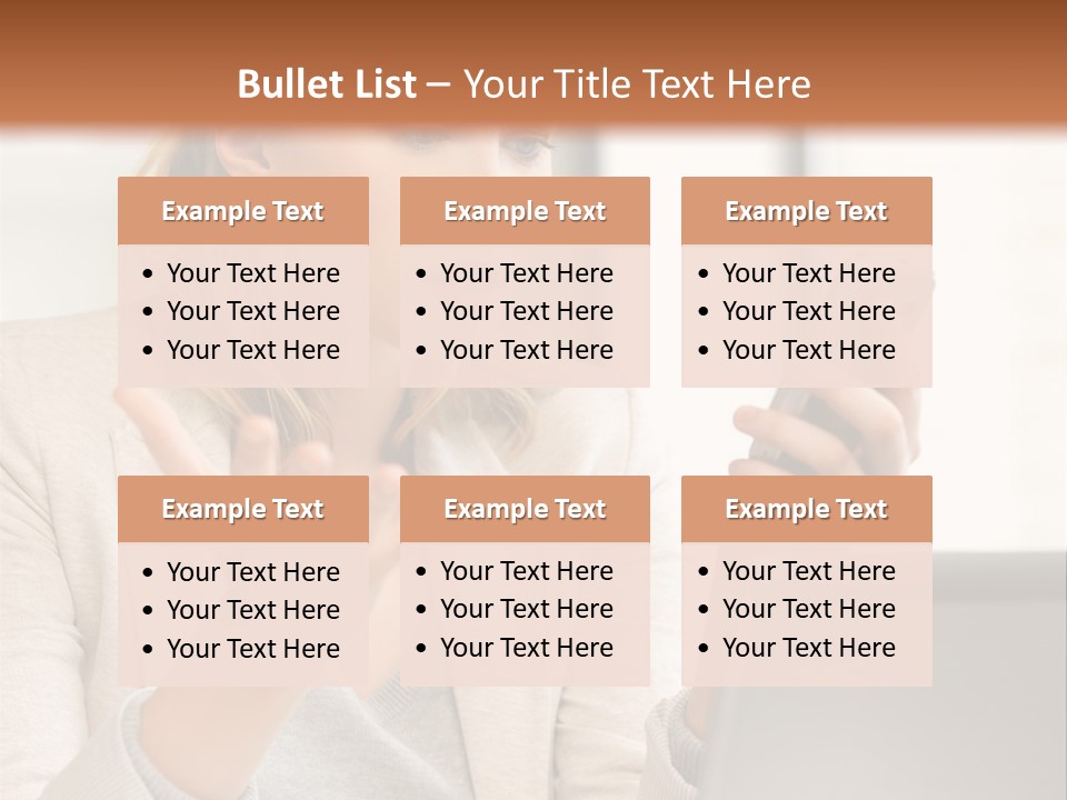 A Woman Sitting At A Table Using A Laptop Computer PowerPoint Template