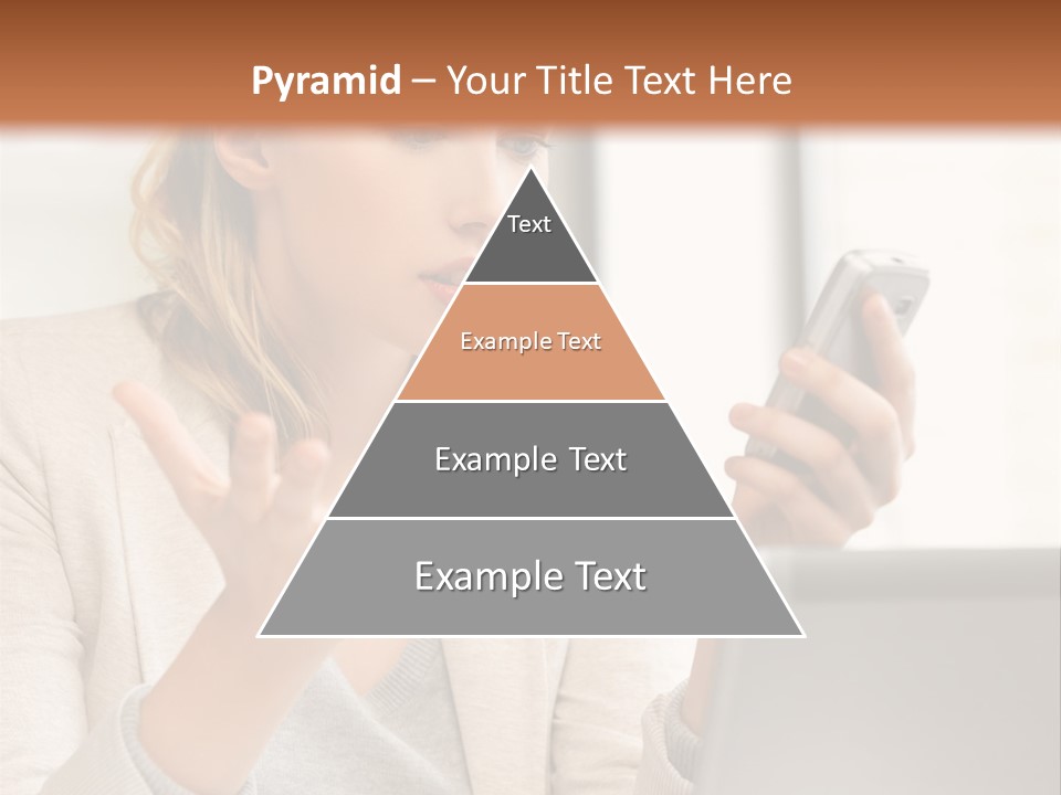 A Woman Sitting At A Table Using A Laptop Computer PowerPoint Template
