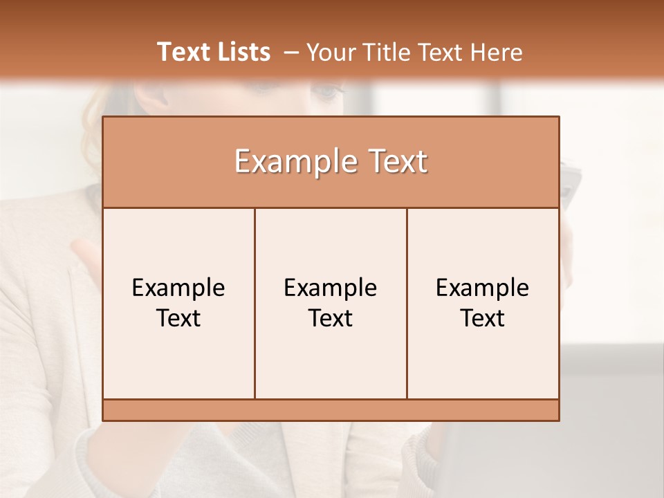 A Woman Sitting At A Table Using A Laptop Computer PowerPoint Template