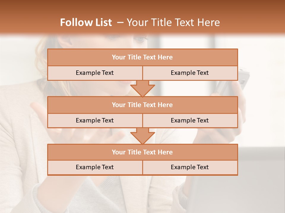 A Woman Sitting At A Table Using A Laptop Computer PowerPoint Template