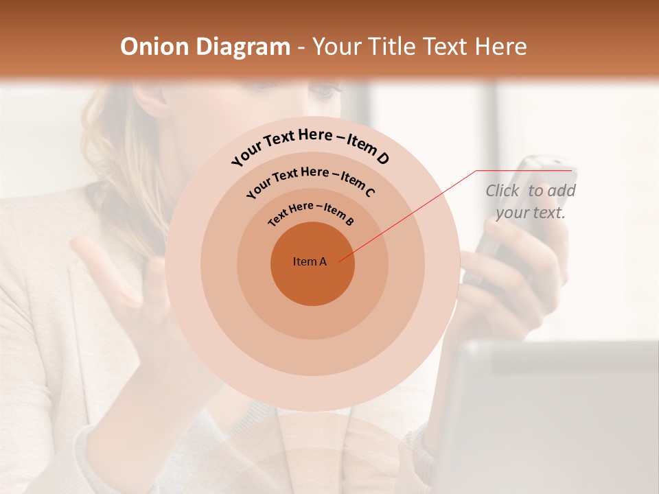 A Woman Sitting At A Table Using A Laptop Computer PowerPoint Template