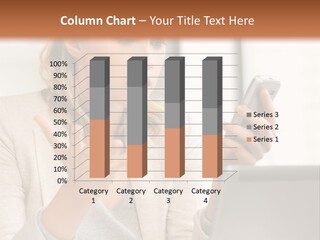 A Woman Sitting At A Table Using A Laptop Computer PowerPoint Template