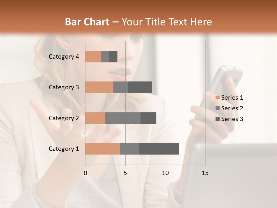 A Woman Sitting At A Table Using A Laptop Computer PowerPoint Template