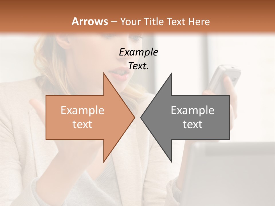 A Woman Sitting At A Table Using A Laptop Computer PowerPoint Template