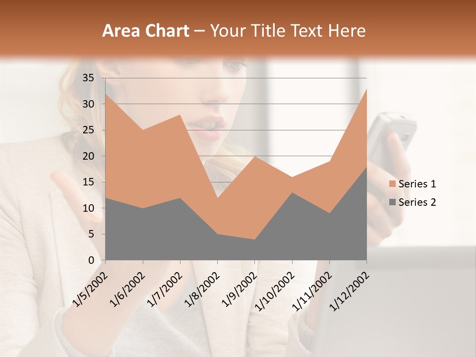 A Woman Sitting At A Table Using A Laptop Computer PowerPoint Template