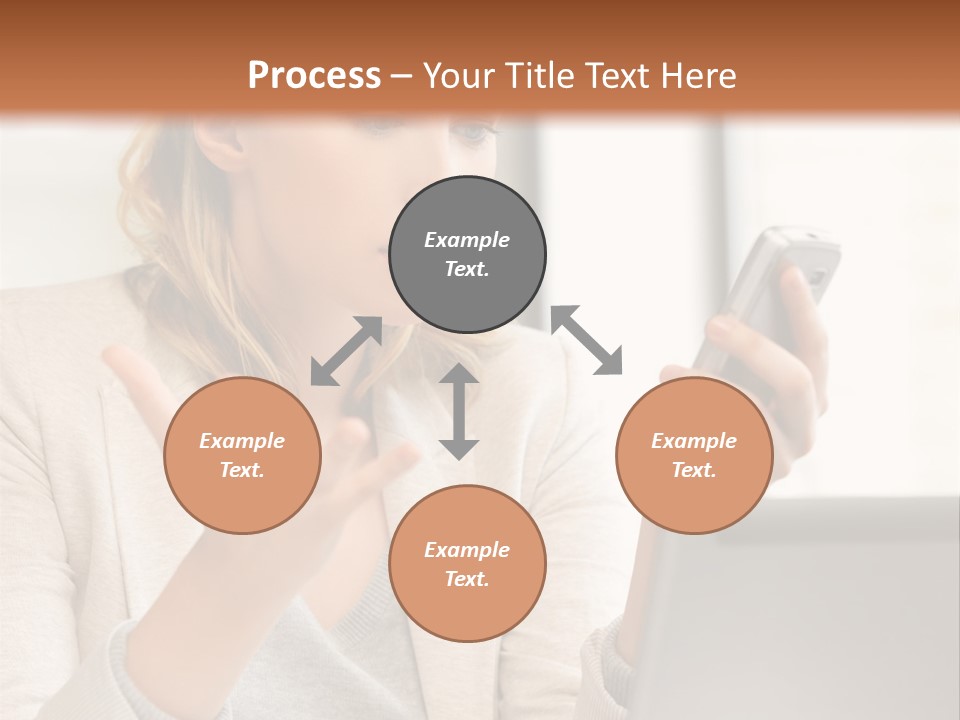 A Woman Sitting At A Table Using A Laptop Computer PowerPoint Template