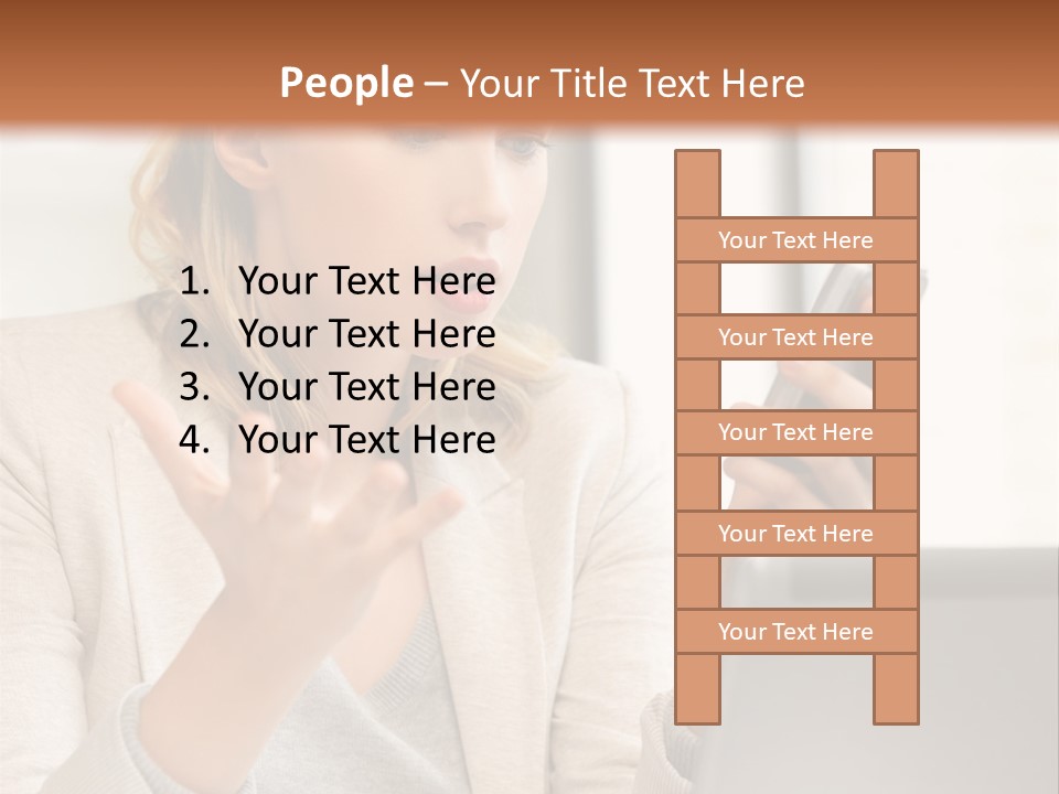 A Woman Sitting At A Table Using A Laptop Computer PowerPoint Template