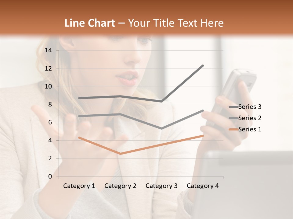 A Woman Sitting At A Table Using A Laptop Computer PowerPoint Template