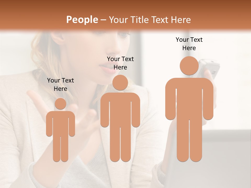 A Woman Sitting At A Table Using A Laptop Computer PowerPoint Template