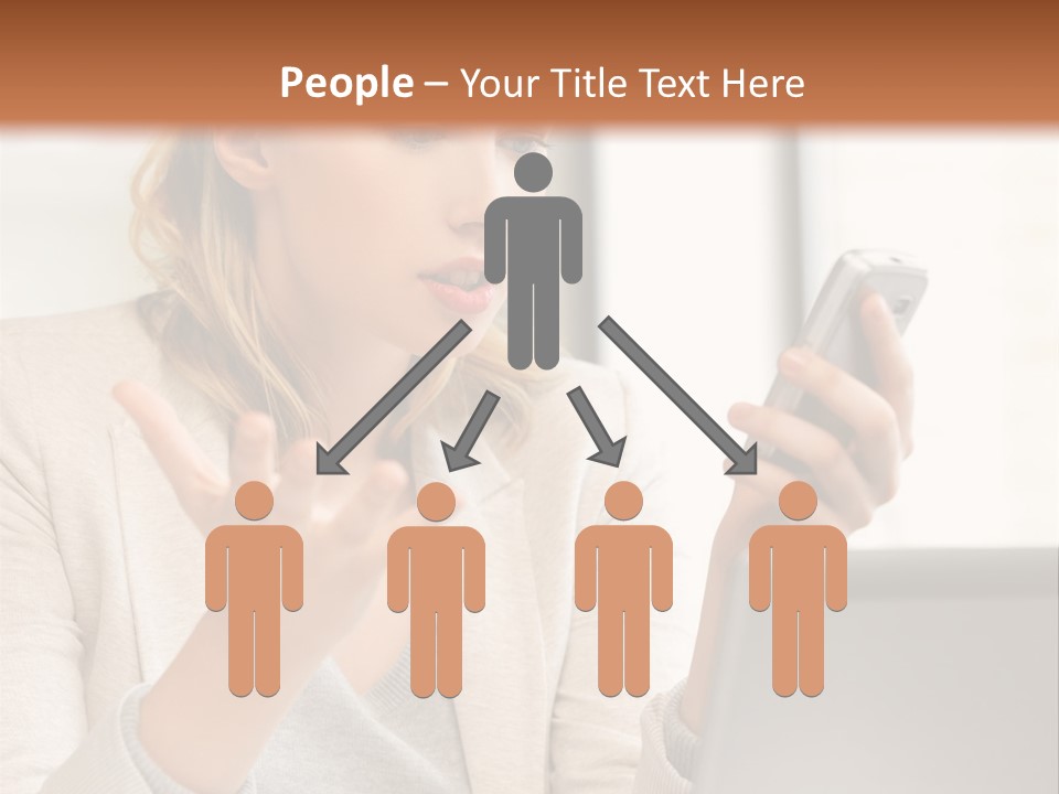 A Woman Sitting At A Table Using A Laptop Computer PowerPoint Template