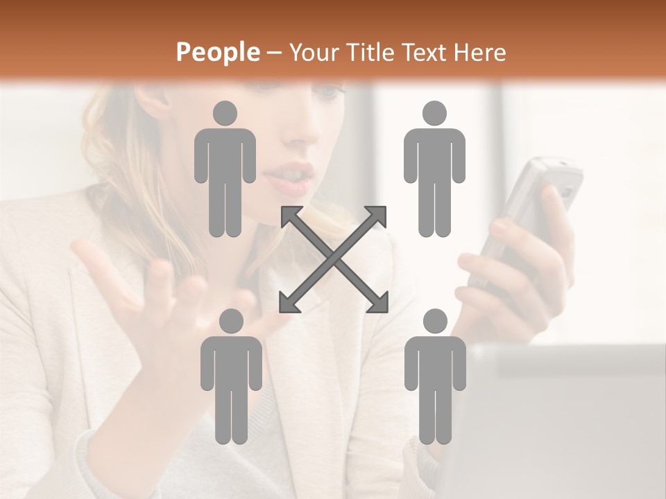 A Woman Sitting At A Table Using A Laptop Computer PowerPoint Template