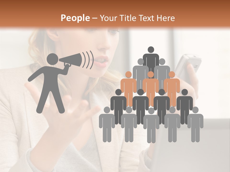 A Woman Sitting At A Table Using A Laptop Computer PowerPoint Template