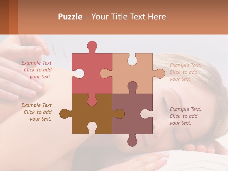 A Woman Getting A Massage With Needles On Her Back PowerPoint Template