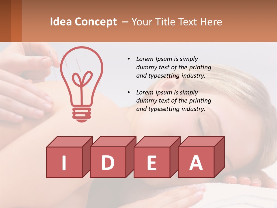 A Woman Getting A Massage With Needles On Her Back PowerPoint Template