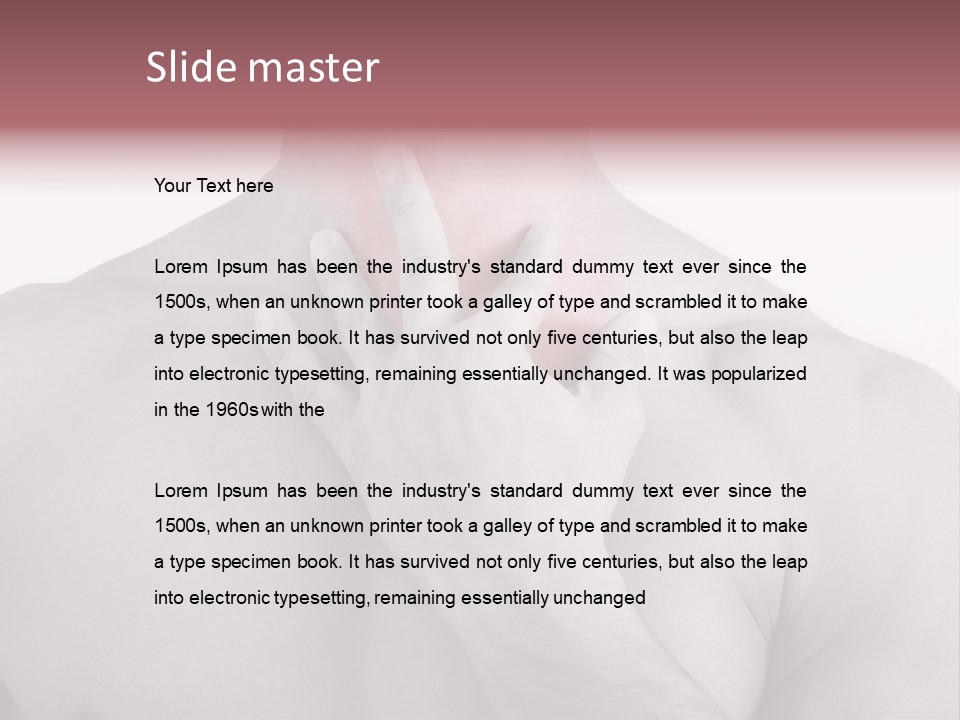 A Man Holding His Neck In Pain PowerPoint Template