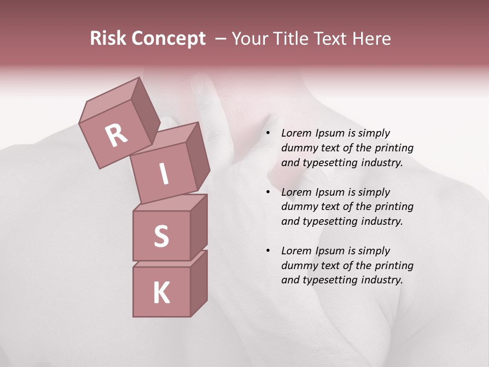 A Man Holding His Neck In Pain PowerPoint Template