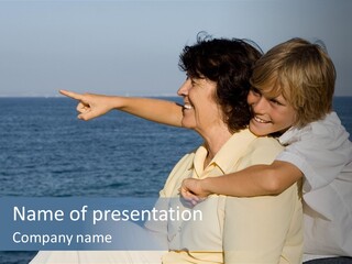 Closeness Hugging Person PowerPoint Template