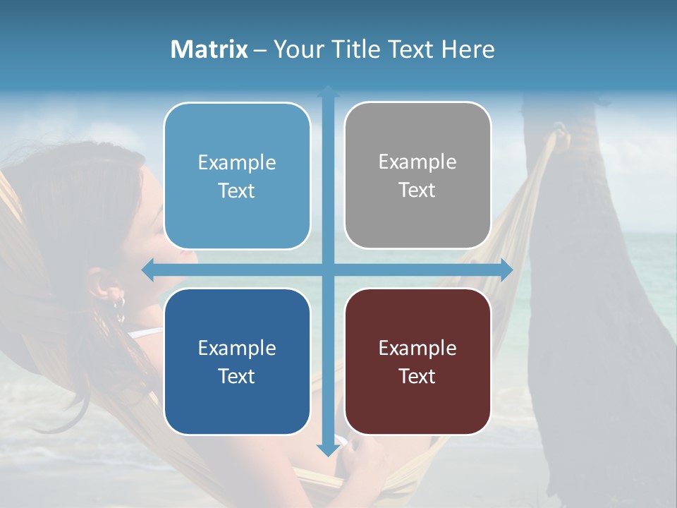 A Woman Laying In A Hammock On The Beach PowerPoint Template