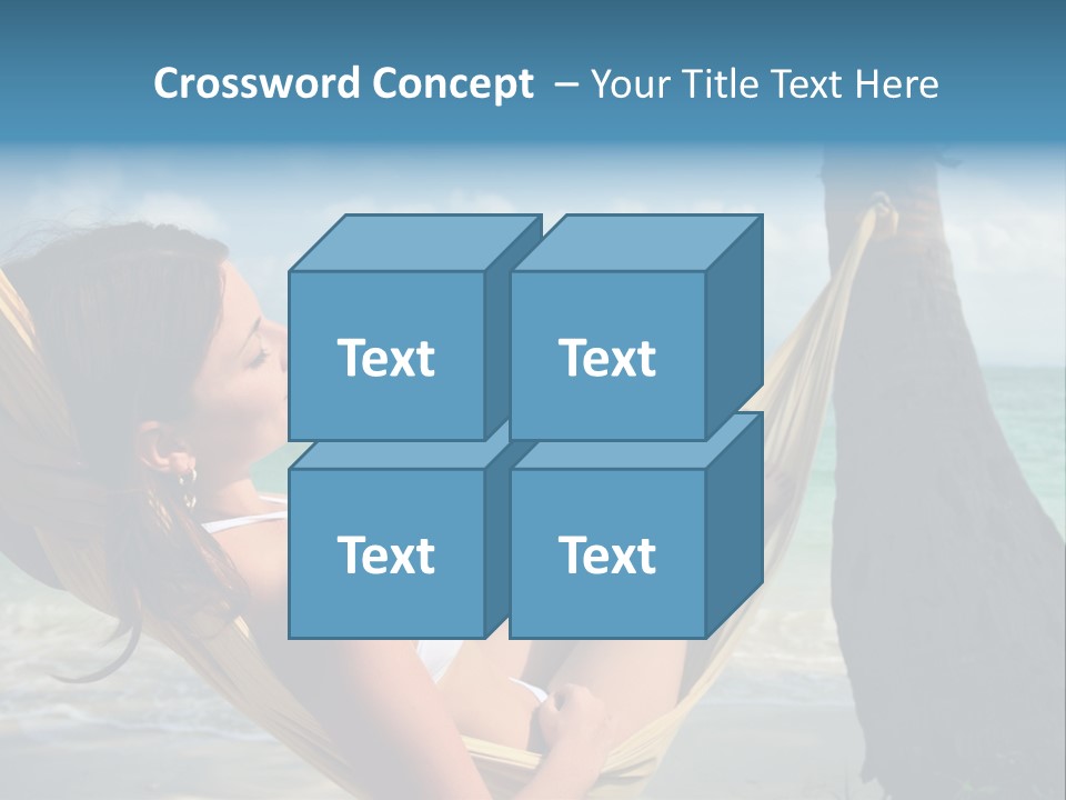 A Woman Laying In A Hammock On The Beach PowerPoint Template