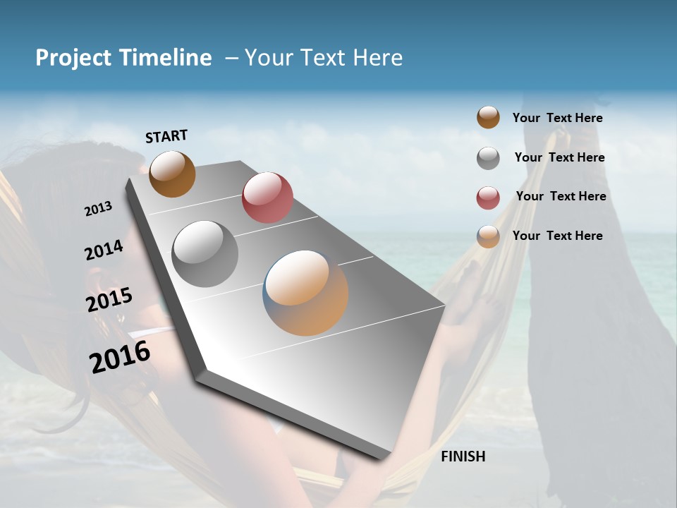 A Woman Laying In A Hammock On The Beach PowerPoint Template