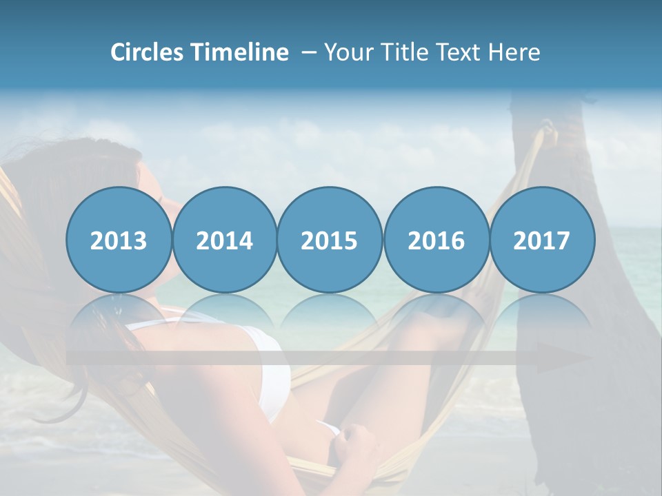 A Woman Laying In A Hammock On The Beach PowerPoint Template