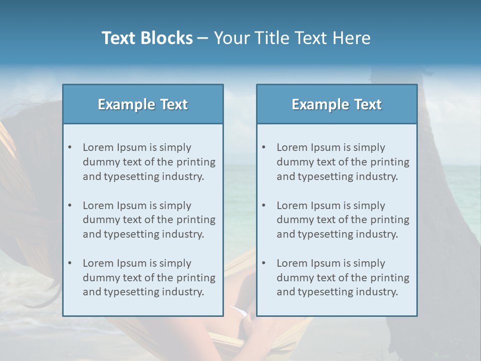 A Woman Laying In A Hammock On The Beach PowerPoint Template