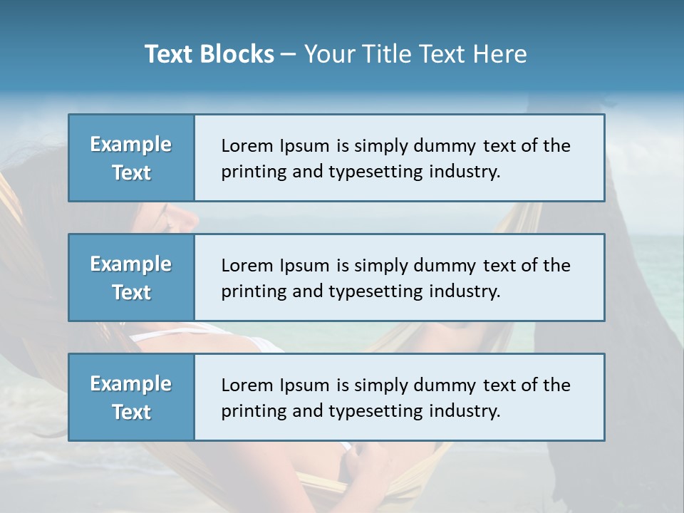 A Woman Laying In A Hammock On The Beach PowerPoint Template