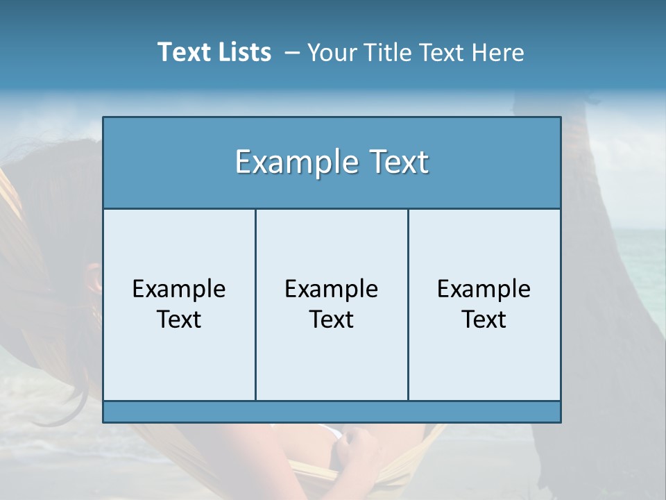 A Woman Laying In A Hammock On The Beach PowerPoint Template