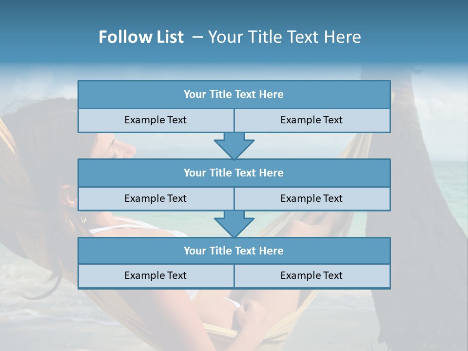 A Woman Laying In A Hammock On The Beach PowerPoint Template