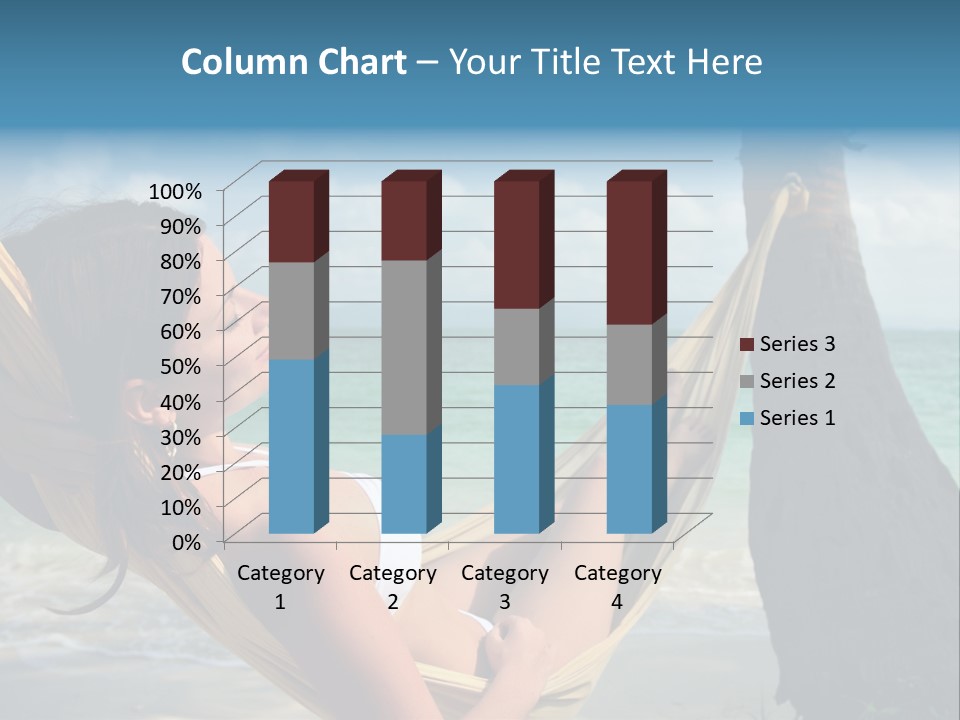 A Woman Laying In A Hammock On The Beach PowerPoint Template