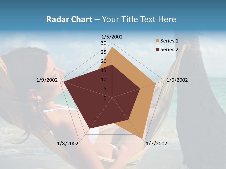 A Woman Laying In A Hammock On The Beach PowerPoint Template