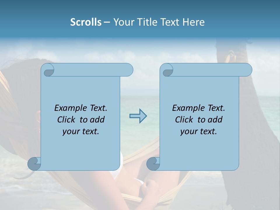 A Woman Laying In A Hammock On The Beach PowerPoint Template